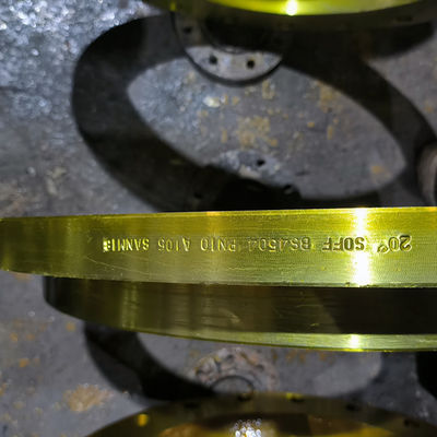 kualitas  Slip On ANSI Pipe Flange Yellow Painting SCH5s-SCH160 Wall Thickness pabrik